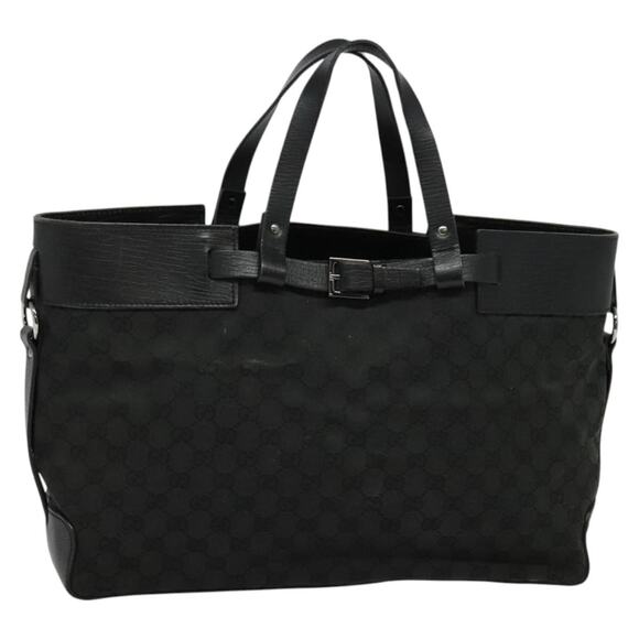 GUCCI GG Canvas Hand Bag Black Silver 106251 106251 - Picture 1 of 16